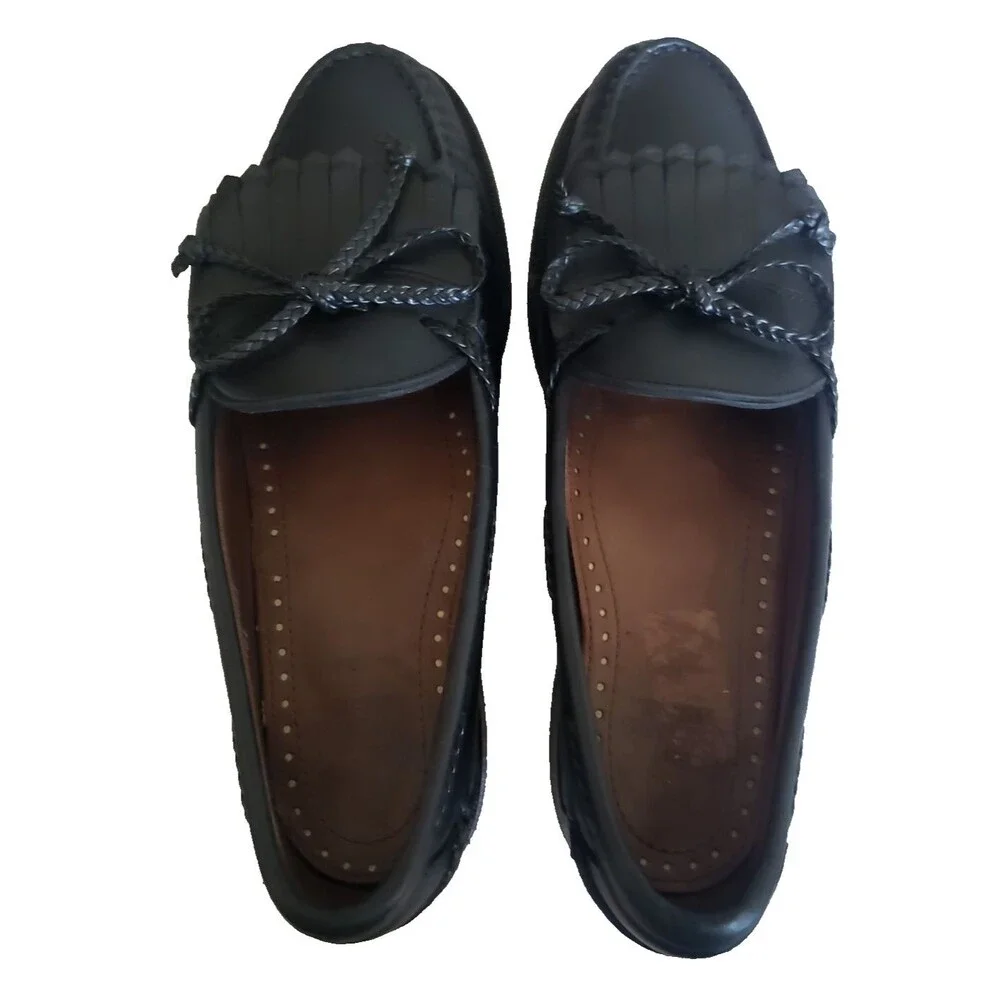 Allen Edmonds Woodstock 11D Chili Black Braided Double Kiltie SlipOn Loafers USA